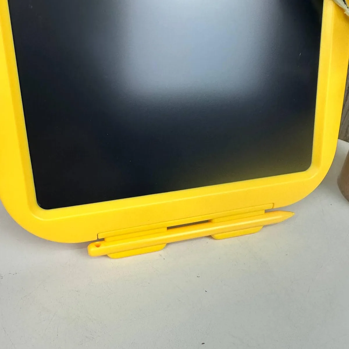 Дитячий LCD планшет для малювання 12 дюймів жовтий пластик Ведмідь 30х19 см