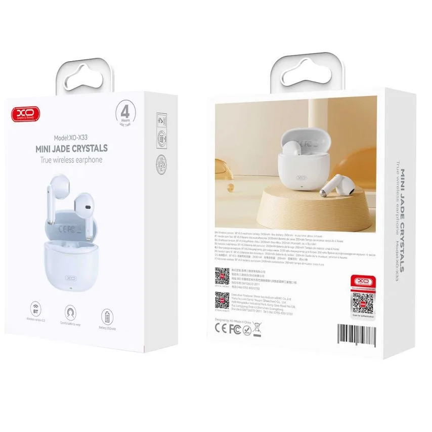 Навушники Bluetooth XO вкладиші PC+ABS блакитні