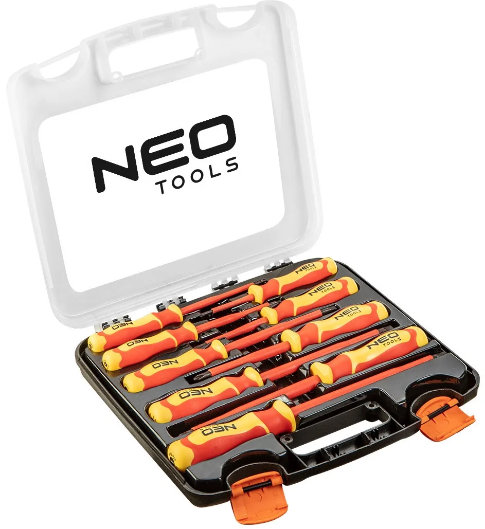 Набір діелектричних викруток Neo Tools, SL, PH, сталь S2, 9 шт. в кейсі.