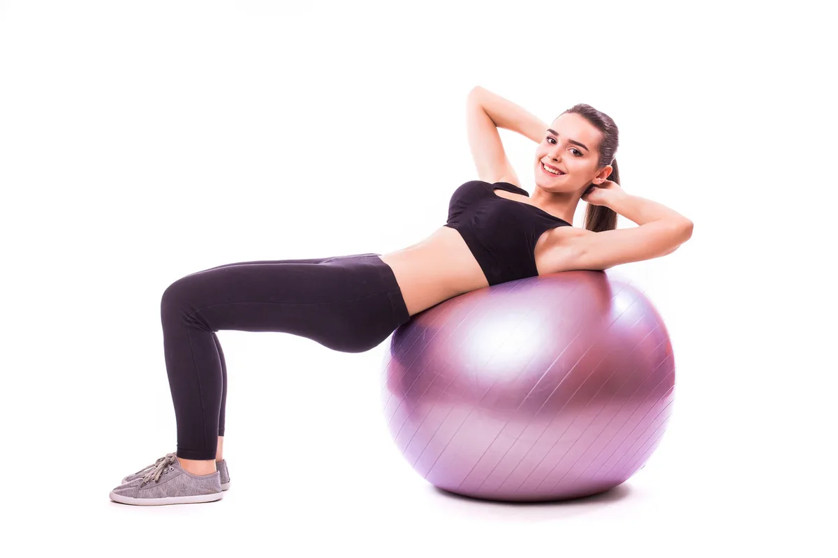 М'яч для фітнесу Active Point PVC 65 см Ліловий з помпою