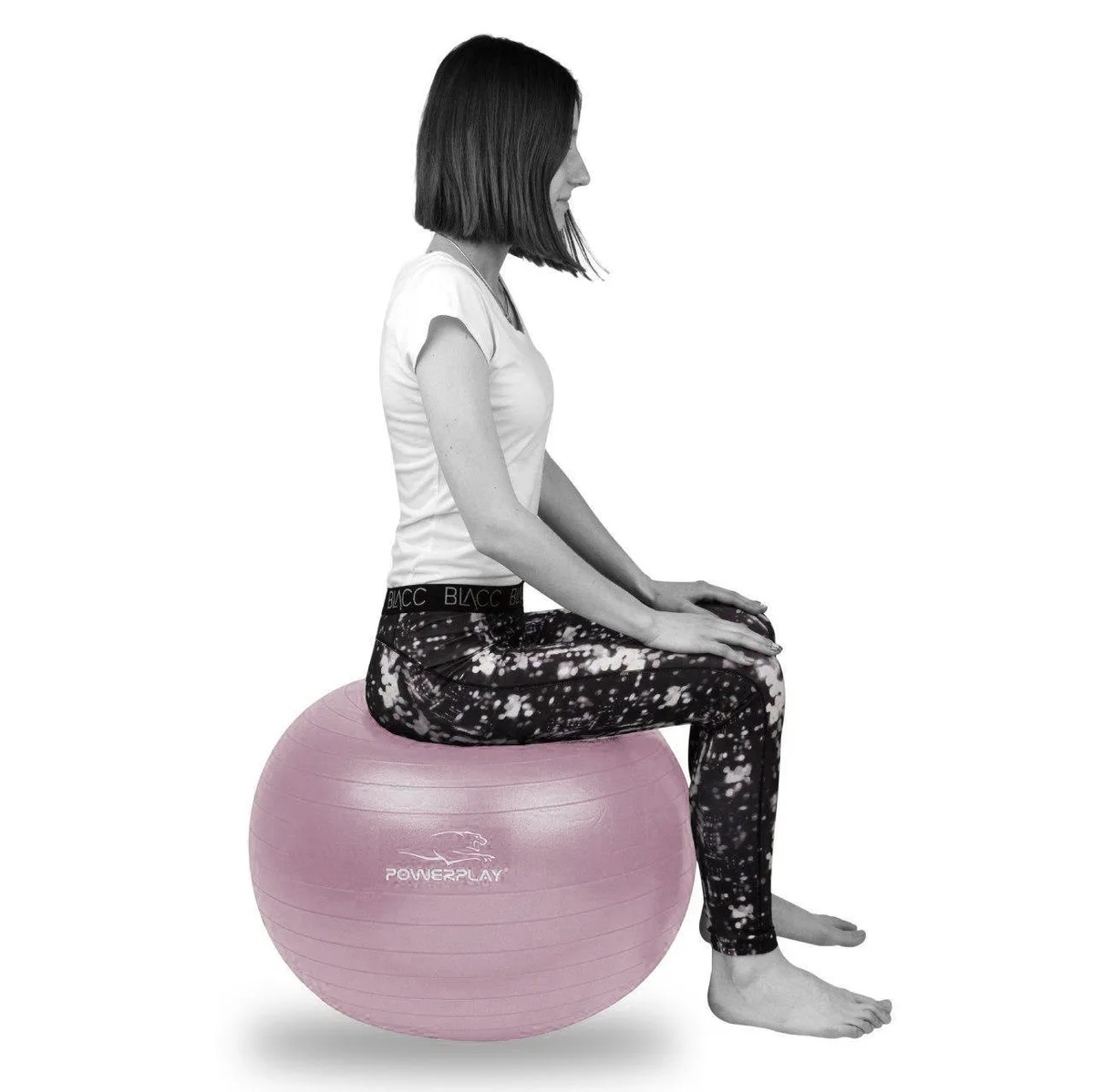 М'яч для фітнесу Active Point PVC 65 см Ліловий з помпою