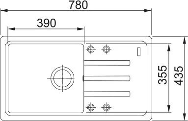 Мийка кухонна Franke Malta BSG 780x435x200 мм фраграніт з крилом