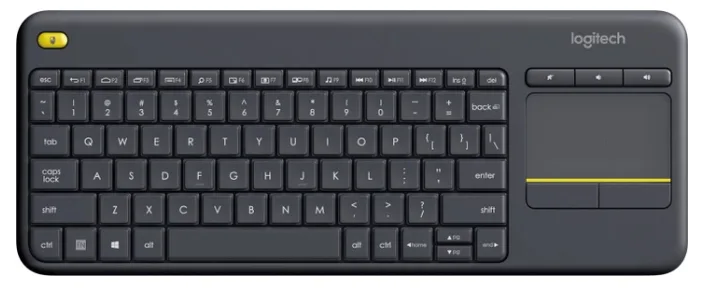 Клавіатура Logitech бездротова мембранна з сенсорною панеллю 139,9х354,3 мм Чорна