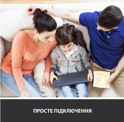 Клавіатура Logitech бездротова мембранна з сенсорною панеллю 139,9х354,3 мм Чорна