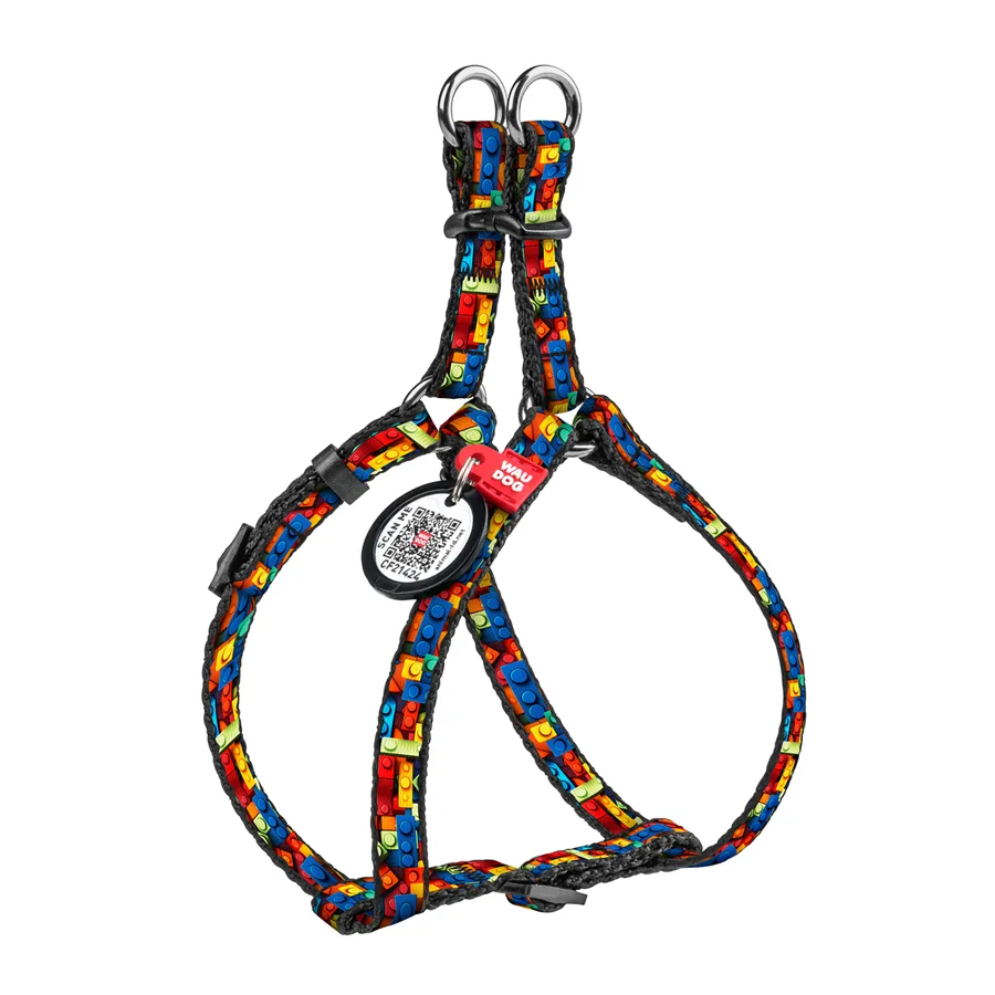 Шлея WAUDOG Nylon XS 10 мм Нейлон Обхват шиї 28-40 см Малюнок Блоки