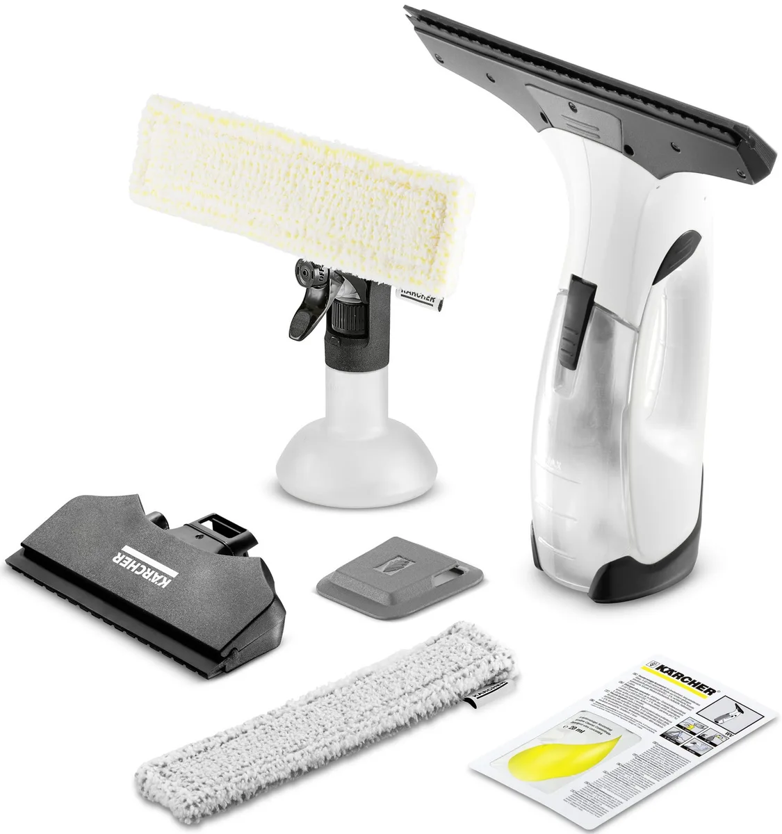 Віконний пилосос Karcher WV 2 PLUS NP, об'єм води - 0.1 л, автономна робота до 35 хв, вага - 0.6 кг, білий.