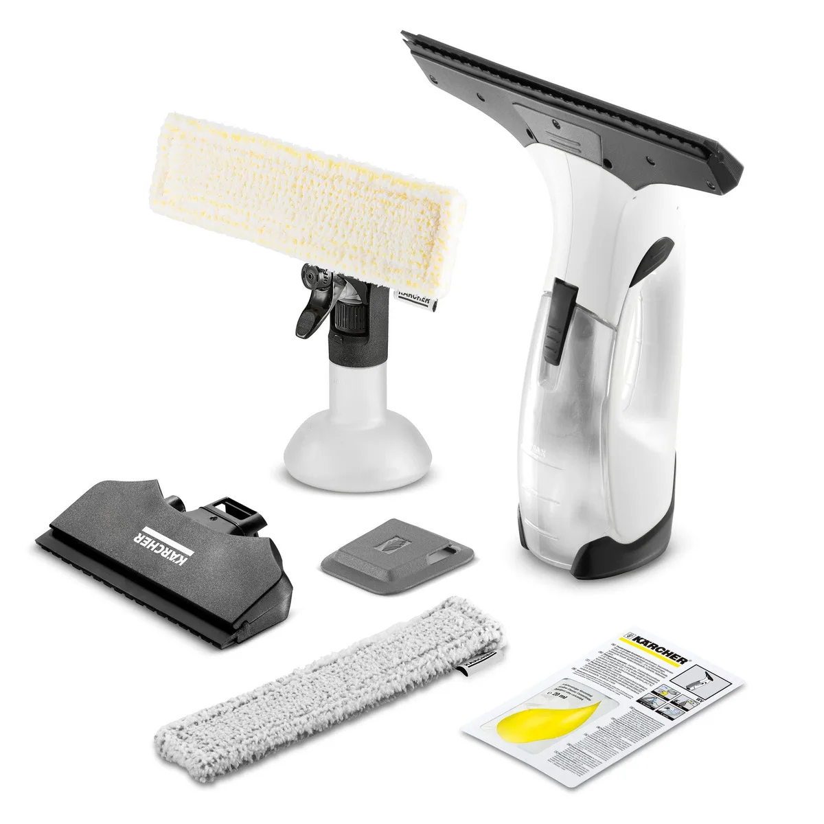 Віконний пилосос Karcher WV 2 PLUS NP, об'єм води - 0.1 л, автономна робота до 35 хв, вага - 0.6 кг, білий.