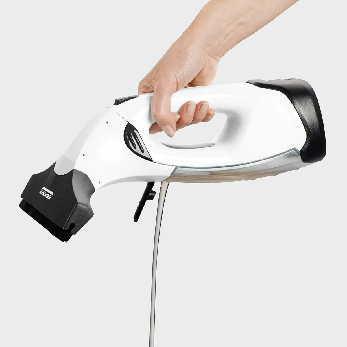 Віконний пилосос Karcher WV 2 PLUS NP, об'єм води - 0.1 л, автономна робота до 35 хв, вага - 0.6 кг, білий.