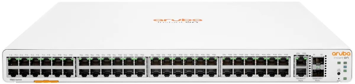 Комутатор HPE Aruba Instant On 1960, 48xGE, 2хSFP+, 2х10GE ports, 4xStackable, LT Warranty