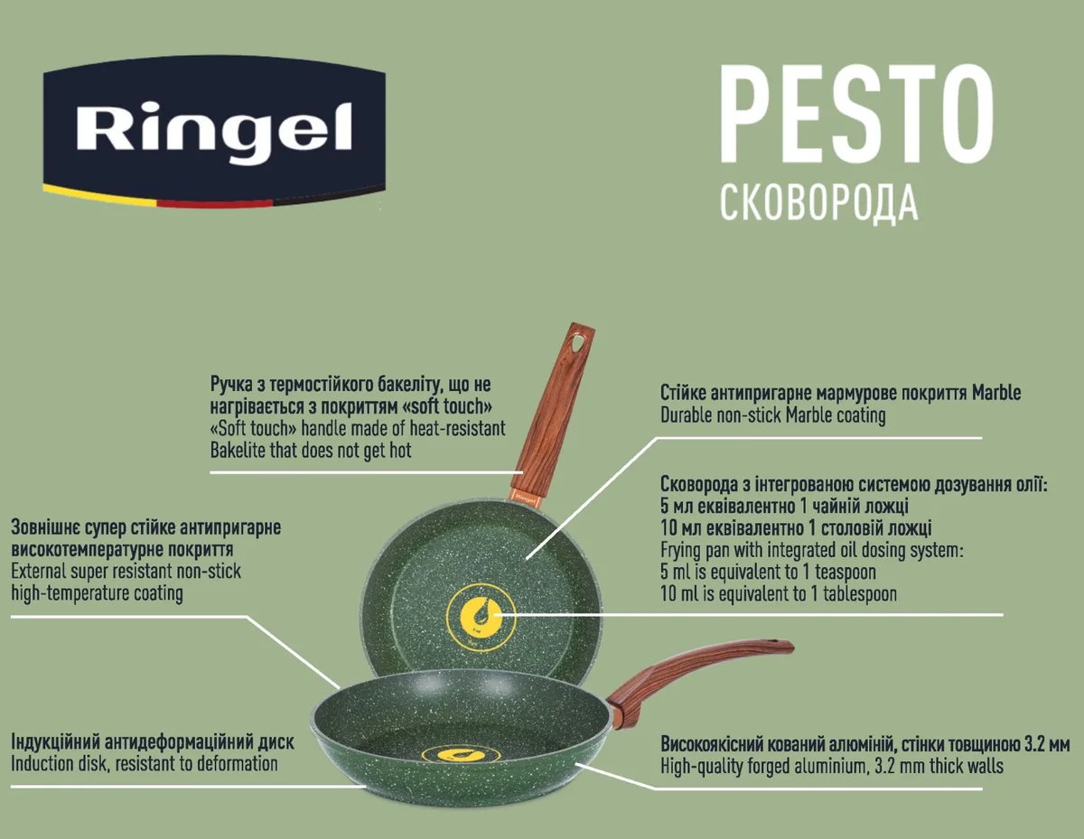 Сковорода RINGEL кований алюміній 28 см без кришки