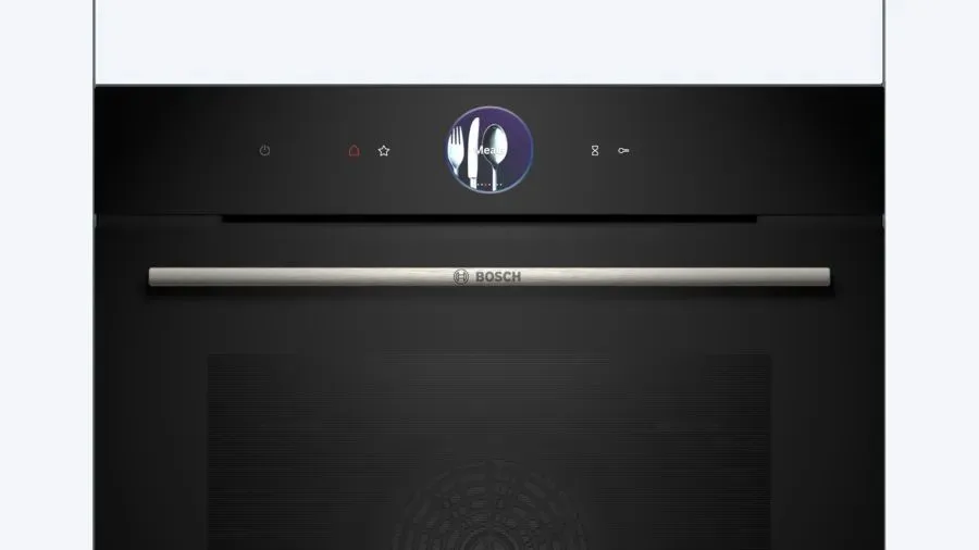 Електрична духова шафа Bosch, 71 л, клас енергоефективності A+, з дисплеєм та конвекцією, чорного кольору.