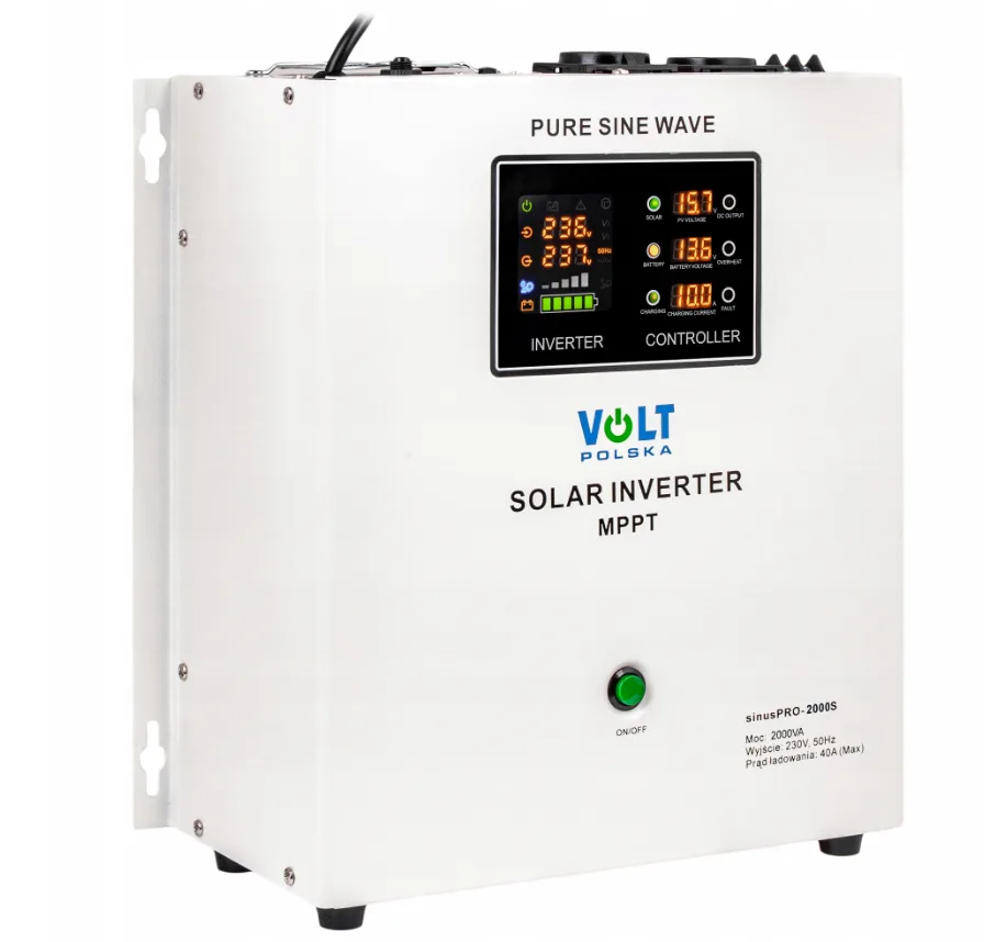 Гібридний ІБП інвертор Volt Polska 2000W 24V 230V з чистою синусоїдою 2 розетки
