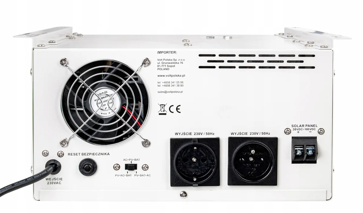 Гібридний ІБП інвертор Volt Polska 2000W 24V 230V з чистою синусоїдою 2 розетки