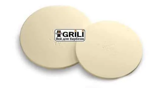 Пласка глиняна форма для випікання Big Green Egg Кераміка 31х31 см Білий