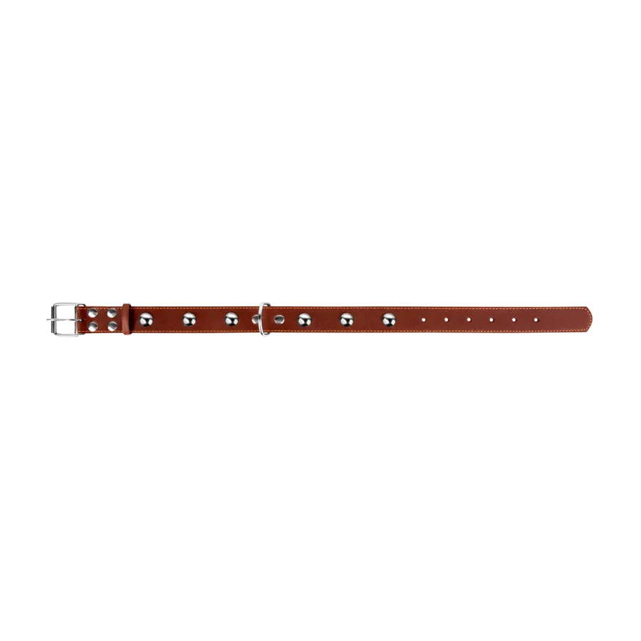 Нашийник одинарний CoLLaR 35мм шкіряний коричневий 48-63 см