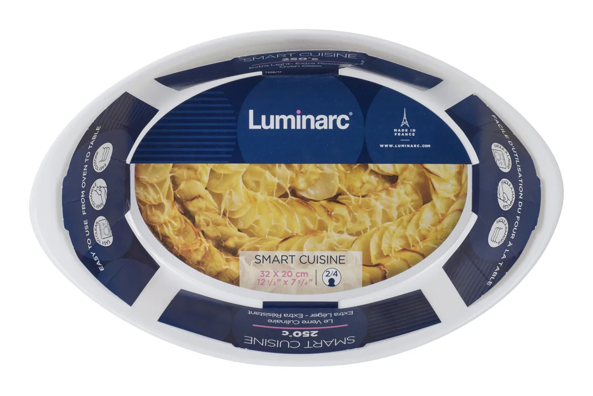 Форма для запікання LUMINARC жаростійке опалове скло овальна 32х20 см біла
