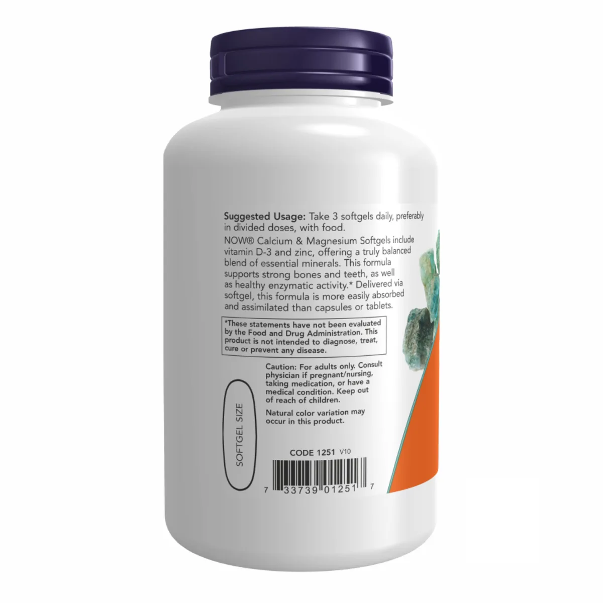 NOW Foods Кальций и Магний с Витамином D-3 и Цинком 120 мягких капсул