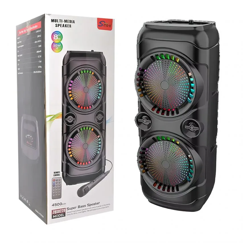 Портативна колонка Bluetooth 30W ABS 643х252х238 мм Чорна