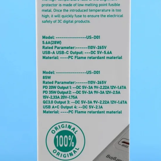 Сетевой удлинитель-хаб пластик 1 м черный 6 USB TYPE-C 3 USB 85W Fast Charger