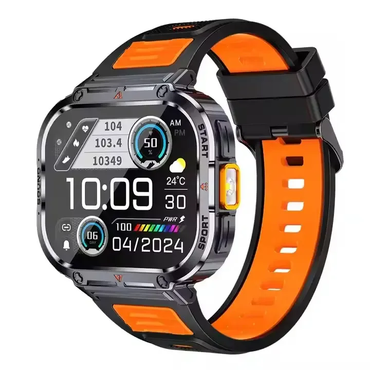 Годинники Modfit Carbon сталь 44 мм жовтогарячі