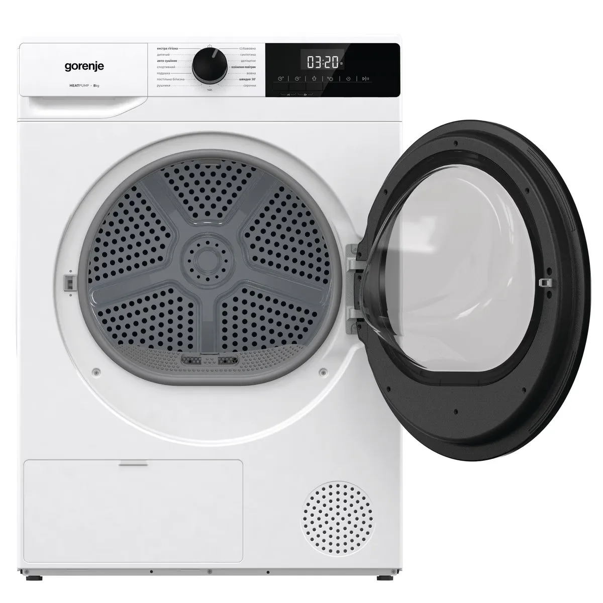 Сушильна машина Gorenje з тепловим насосом 8кг А++ біла автоматична сушарка для одягу делікатна сушарка