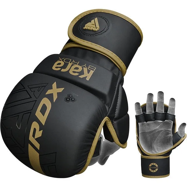 Рукавиці для ММА RDX штучна шкіра L/XL Золотисті