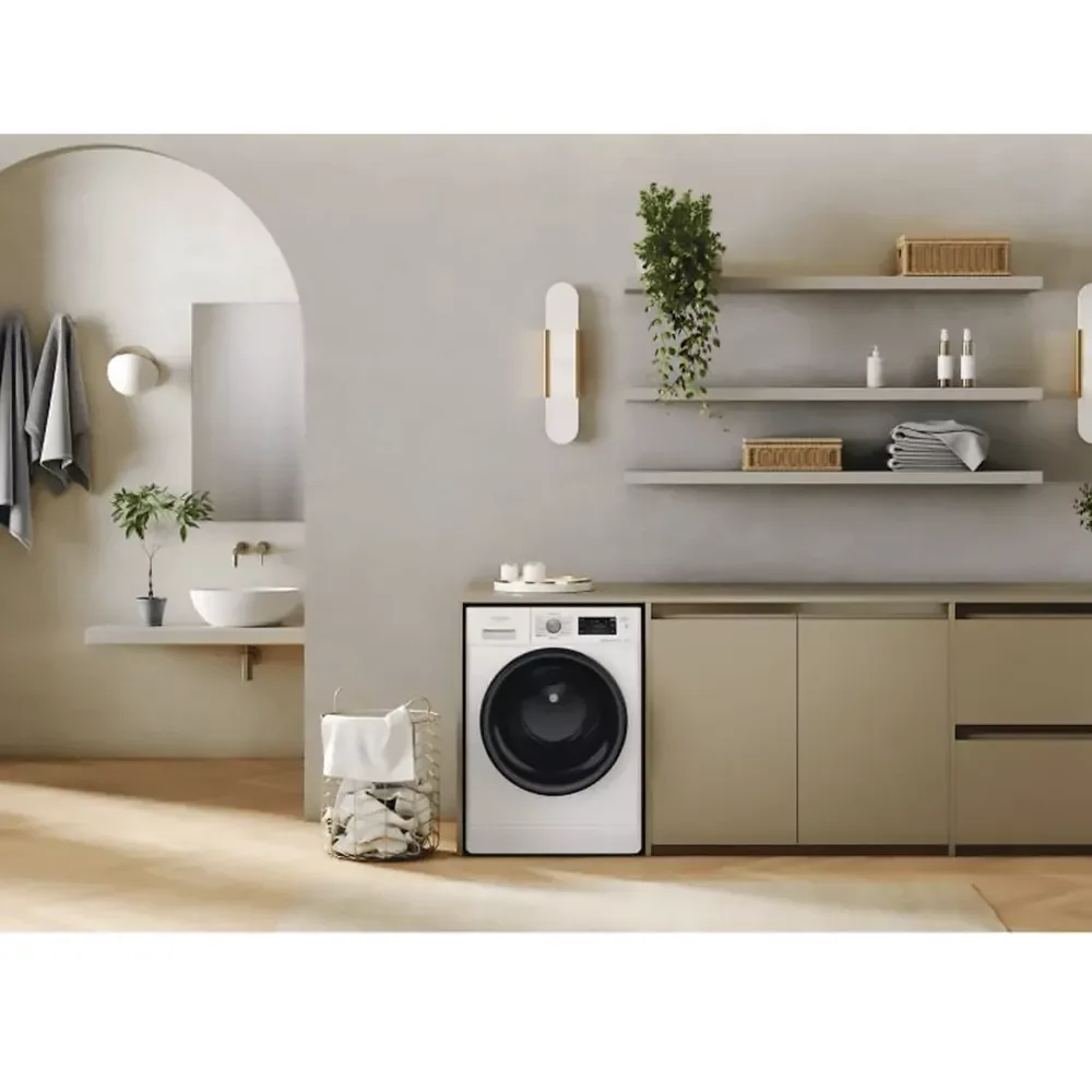 Фронтальная стирально-сушильная машина Whirlpool, 8(6) кг, 1400 об/мин, класс A, 60 см, с дисплеем, функцией пара, инверторный двигатель, белая
