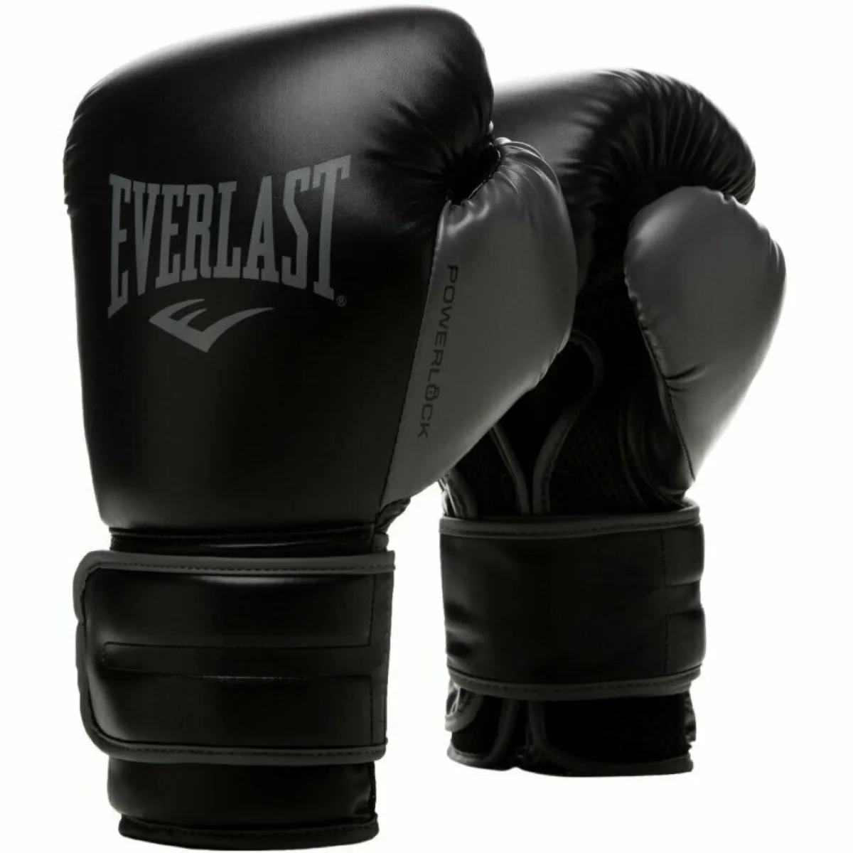 Боксерські рукавиці Everlast поліуретан 16 унцій чорний сірий