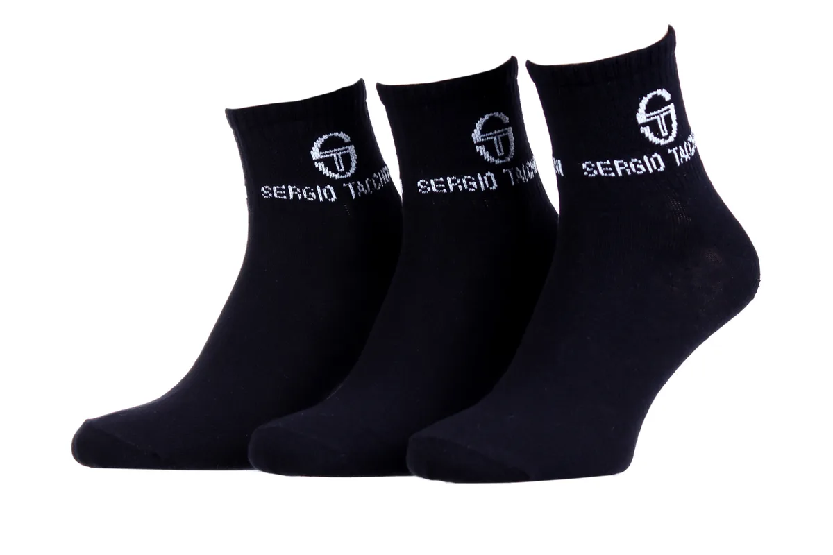 Шкарпетки Sergio Tacchini бавовна 38-41 чорний 3-pack