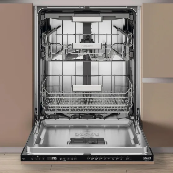 Посудомийна машина Hotpoint Ariston вбудовувана електронна нержавіюча сталь 59,8х82х55,5 см чорна