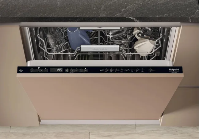 Посудомийна машина Hotpoint Ariston вбудовувана електронна нержавіюча сталь 59,8х82х55,5 см чорна
