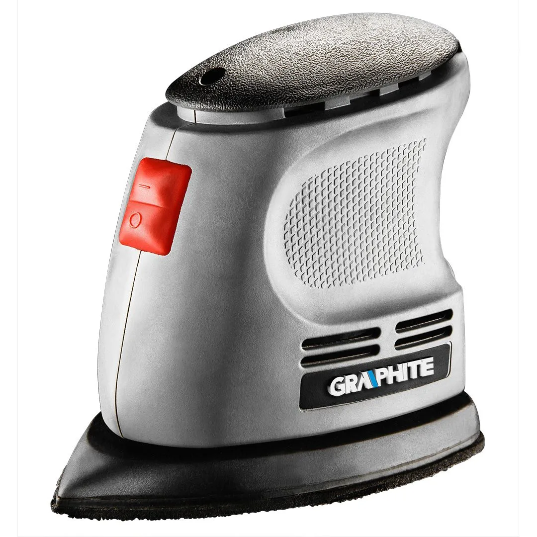 Вібраційна шліфувальна машина GRAPHITE Delta 105Вт, платформа 140х140х97, 24000 об/хв, вага 0.87 кг.