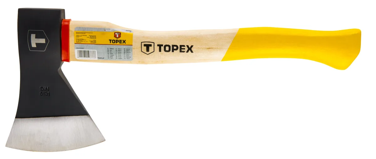 Сокира універсальна TOPEX 36см 600г дерев'яне руків'я для саду та лісу колун для роботи