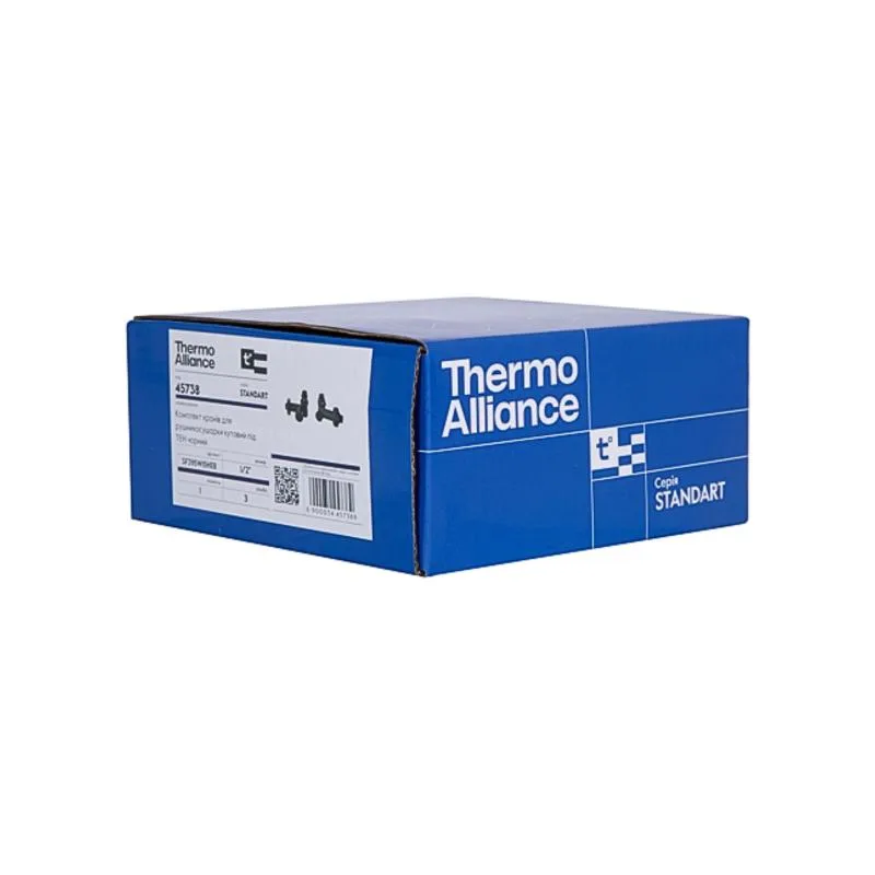 Кутовий вентиль для рушникосушарки Thermo Alliance 1/2" латунь чорний 185х136х70 мм