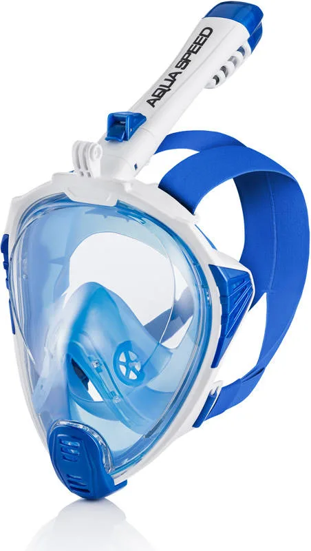 Повнолицьова маска AQUA SPEED силікон S/M біла синя