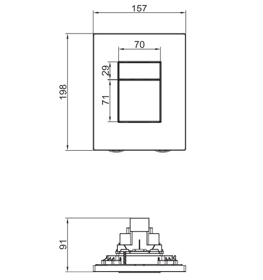 Панель змиву Koer ABS 157x198 мм Чорний матовий