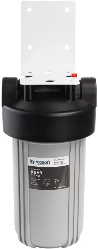 Фільтр для води Ecosoft ВВ10, підключення 1", 2 ущільнювальні кільця, без картриджа.