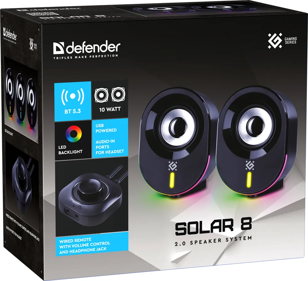 Акустика Defender 10Вт Bluetooth 5.3 Чорна 84х140х200 мм