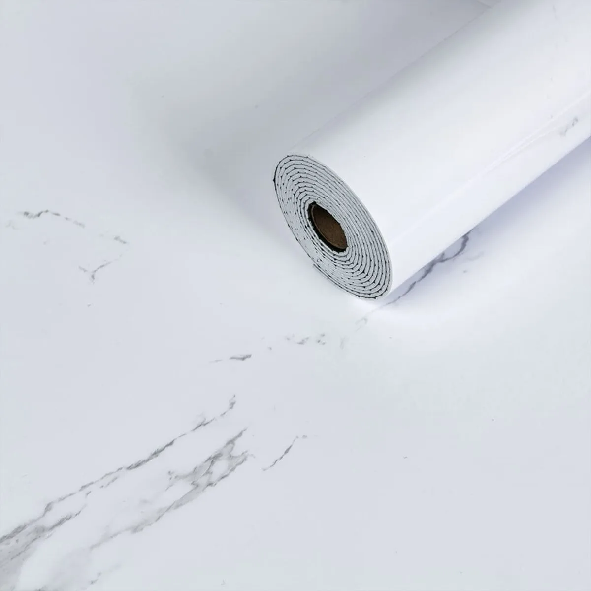 Вінілова плитка самоклеюча 600х3000х2 мм PVC Білий повітряний мармур Глянець