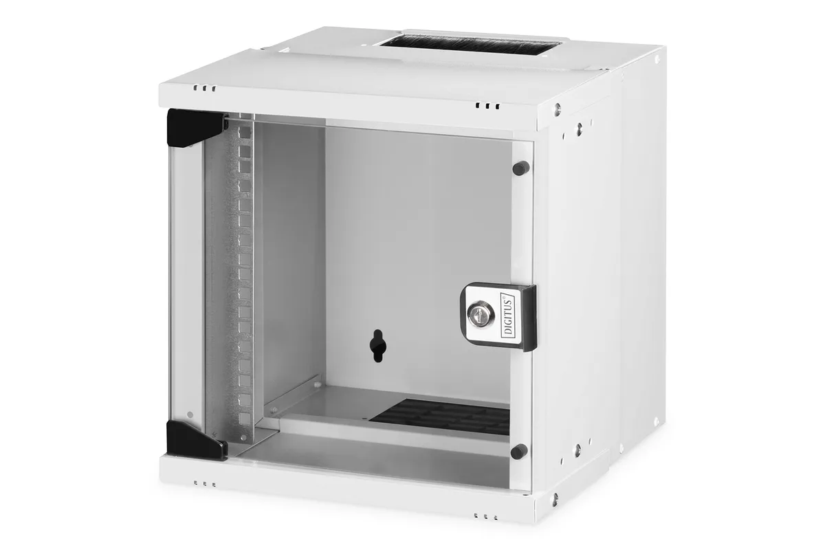 Шафа DIGITUS 10", 6U, SOHO PRO, скляні двері, 315x300 мм, 30кг максимально, сіра