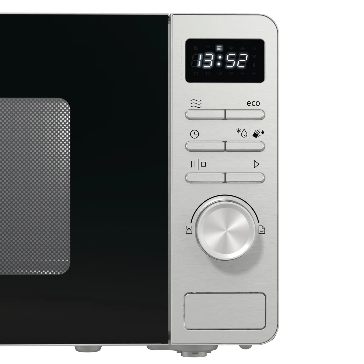 Мікрохвильова піч Gorenje, 20 л, електронне управління, 800 Вт, з дисплеєм, нержавіюча сталь.