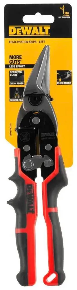 Ножиці по металу DeWALT ERGO Aviation, ліві 250 мм, вага 0.42 кг