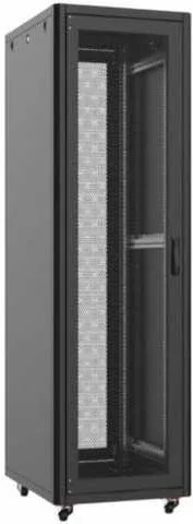 Шкаф MIRSAN 19", 42U, GTN, перфорированные двери, 600x1000 мм, максимально 1000 кг, черный.