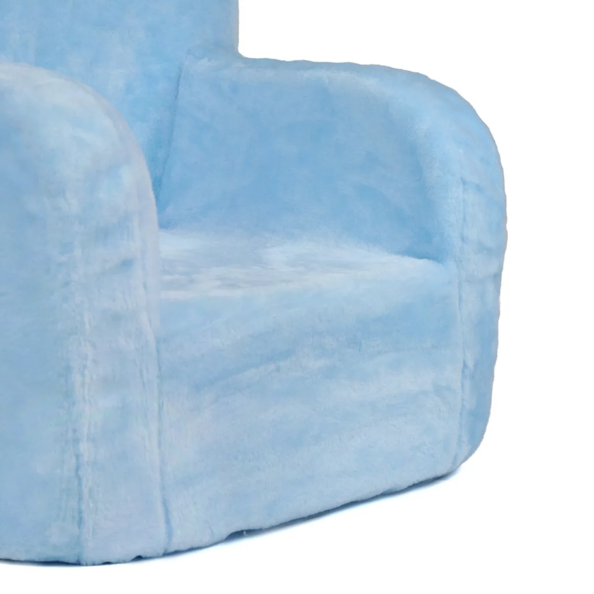 Детское кресло искусственный мех 75 см голубое