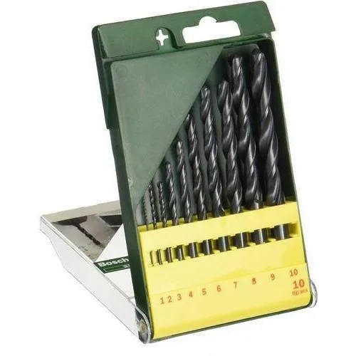 Набір металевих свердел Bosch Professional HSS-R, діаметр 1-10 мм, 10 одиниць.
