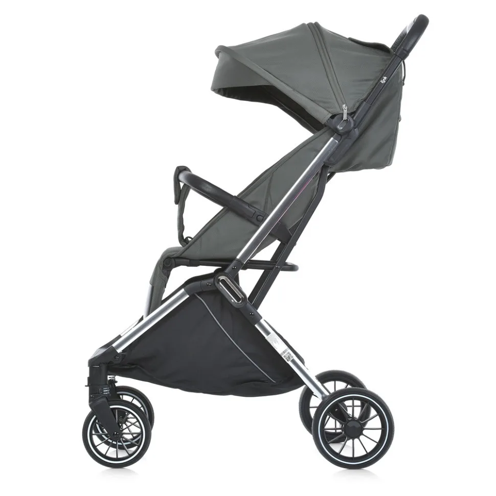 Прогулянкова коляска LINK ME алюміній екокожа 85х54х110 см Moss Striped