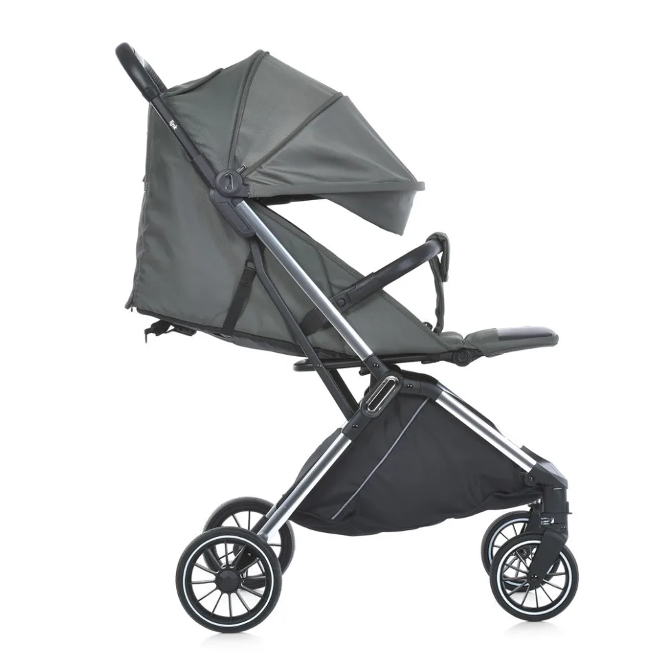 Прогулянкова коляска LINK ME алюміній екокожа 85х54х110 см Moss Striped