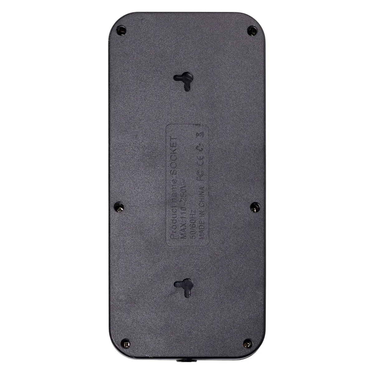 Мережевий фільтр подовжувач 6 розеток 4 USB 1 Type-C 5 м Чорний термостійкий ABS-Пластик