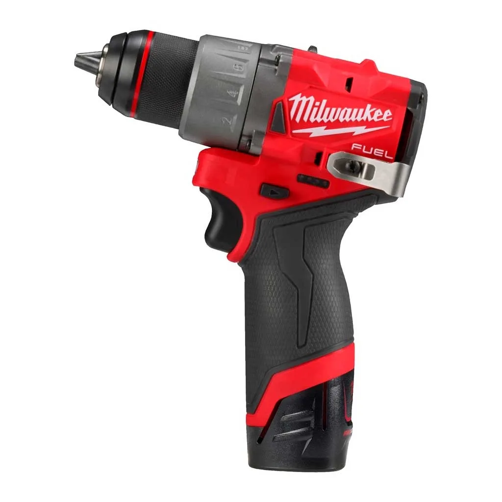 Аккумуляторная шуруповерт-дрель Milwaukee M12 FDD2-202X 12В 2х2А·час 37Нм 0-1550об/мин с патроном C12 в кейсе, вес 11кг