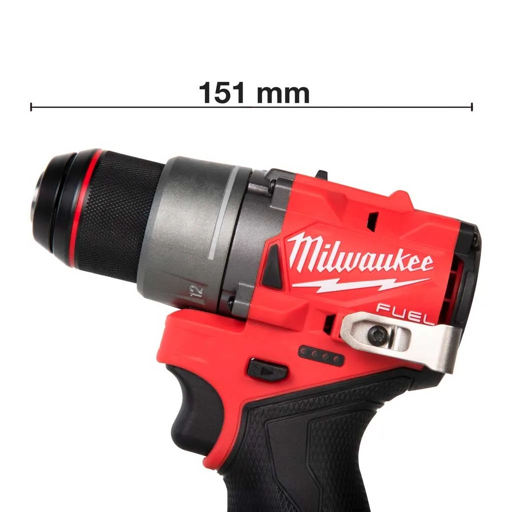 Аккумуляторная шуруповерт-дрель Milwaukee M12 FDD2-202X 12В 2х2А·час 37Нм 0-1550об/мин с патроном C12 в кейсе, вес 11кг